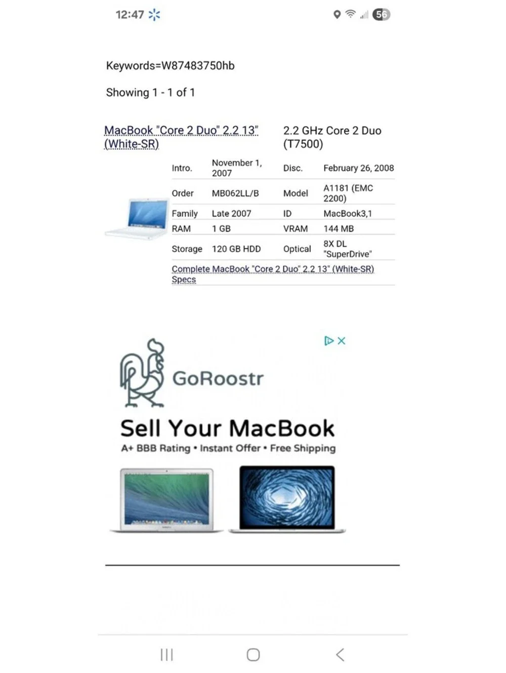 Apple MacBook Core 2 Duo A1181 13